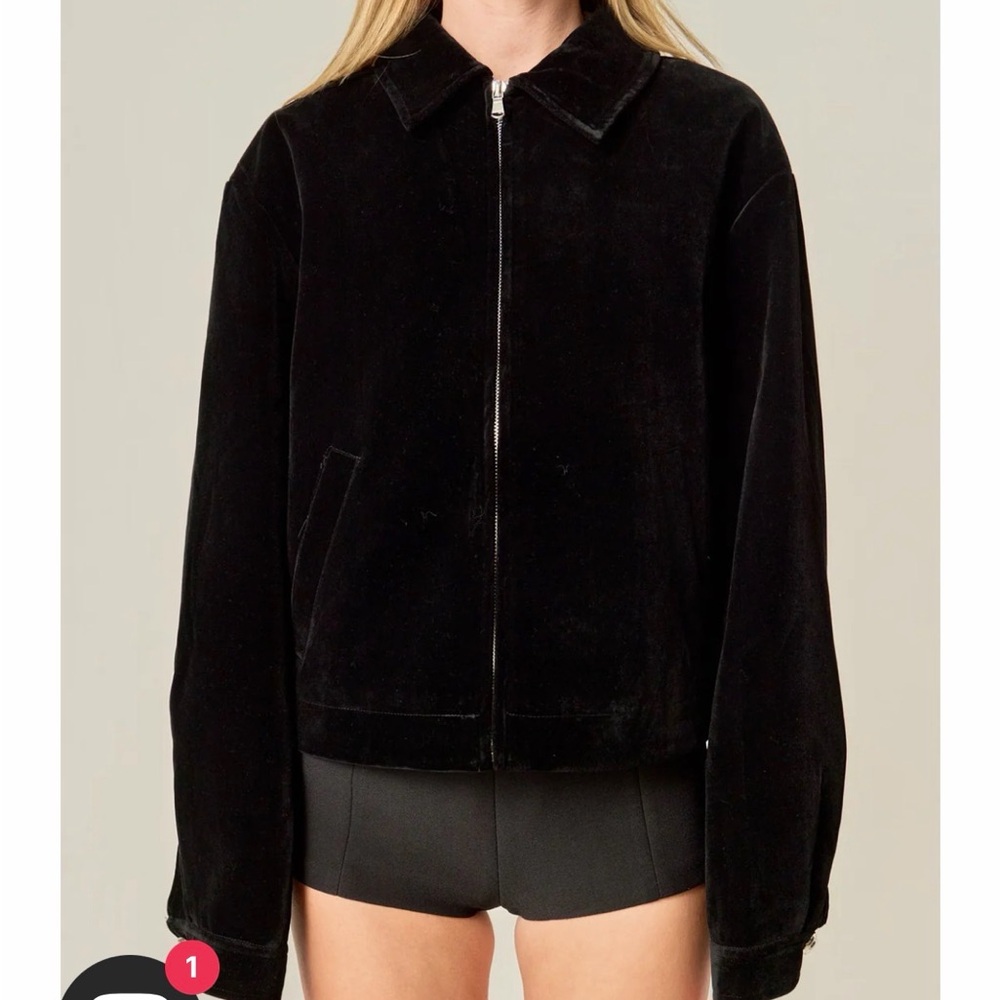 English Factory Women's Black Velvet Jacket/Bomber- NWT never worn